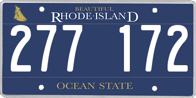RI license plate 277172