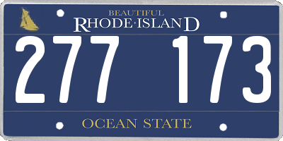 RI license plate 277173
