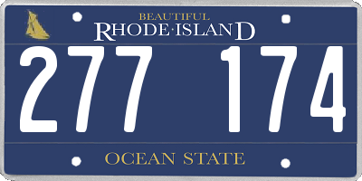 RI license plate 277174