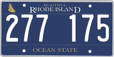 RI license plate 277175