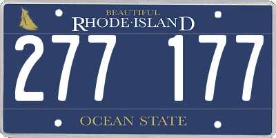 RI license plate 277177