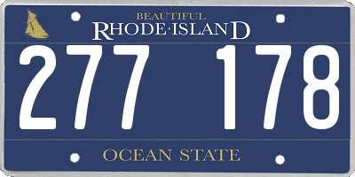 RI license plate 277178