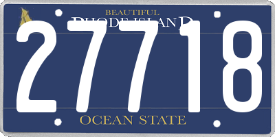 RI license plate 27718