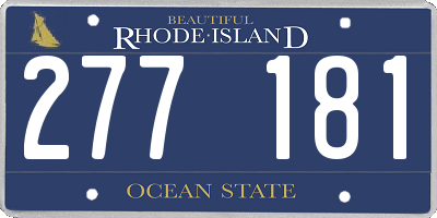 RI license plate 277181