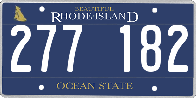 RI license plate 277182