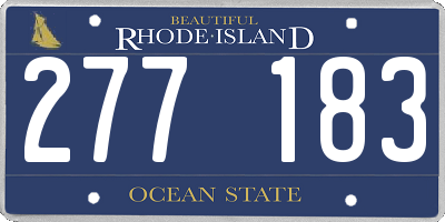 RI license plate 277183