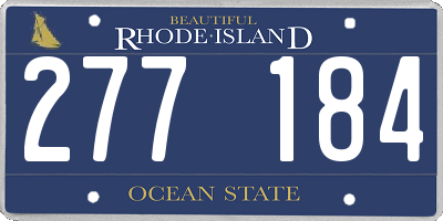 RI license plate 277184