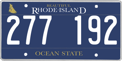 RI license plate 277192