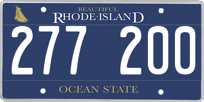 RI license plate 277200