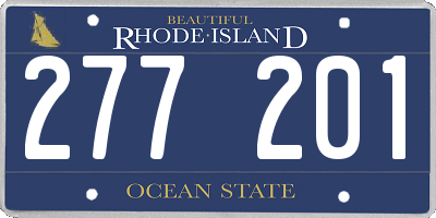 RI license plate 277201