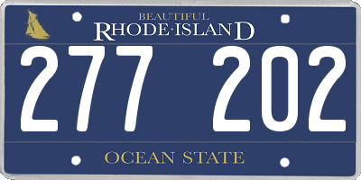 RI license plate 277202