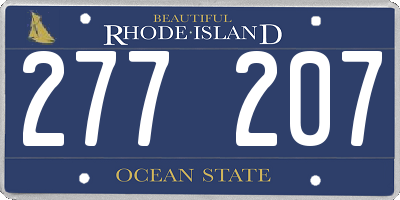 RI license plate 277207