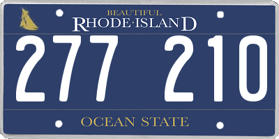 RI license plate 277210