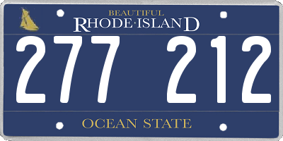 RI license plate 277212