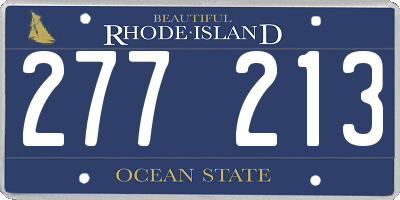 RI license plate 277213
