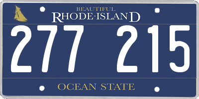 RI license plate 277215