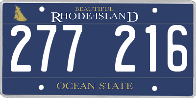 RI license plate 277216