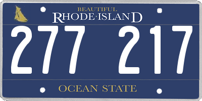 RI license plate 277217