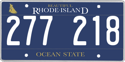 RI license plate 277218