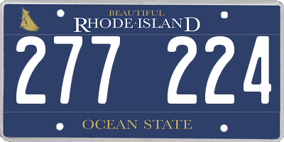 RI license plate 277224