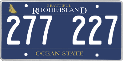 RI license plate 277227