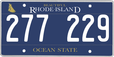 RI license plate 277229