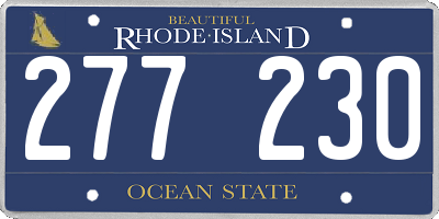 RI license plate 277230