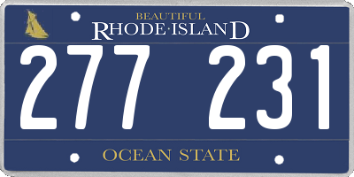 RI license plate 277231