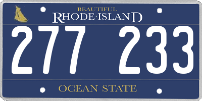 RI license plate 277233