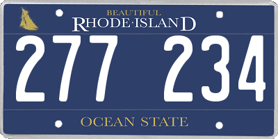 RI license plate 277234