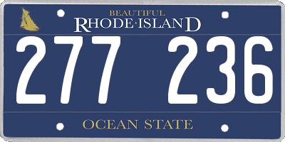 RI license plate 277236