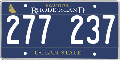 RI license plate 277237