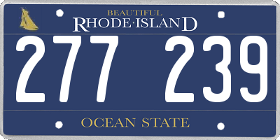 RI license plate 277239