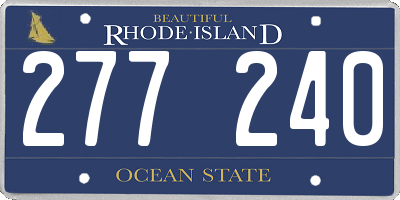 RI license plate 277240
