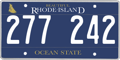RI license plate 277242