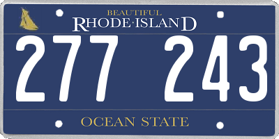 RI license plate 277243