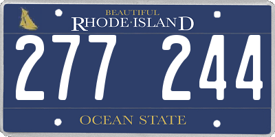 RI license plate 277244
