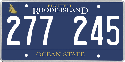 RI license plate 277245