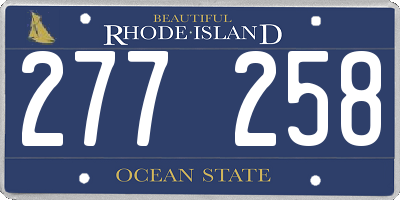 RI license plate 277258