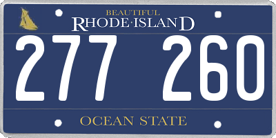 RI license plate 277260