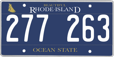 RI license plate 277263