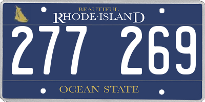 RI license plate 277269