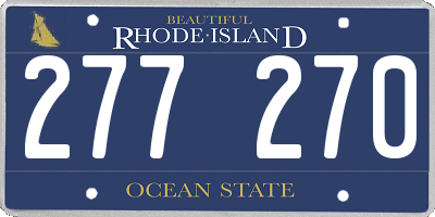 RI license plate 277270