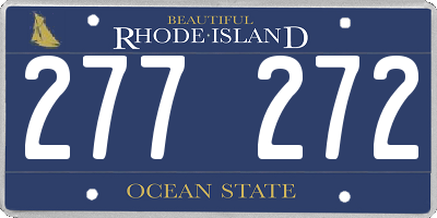 RI license plate 277272