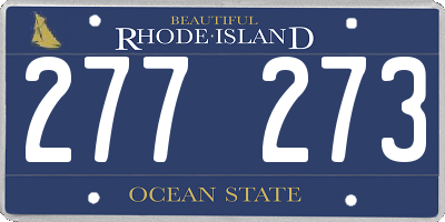 RI license plate 277273