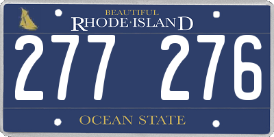 RI license plate 277276