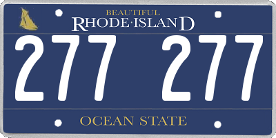 RI license plate 277277