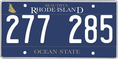 RI license plate 277285