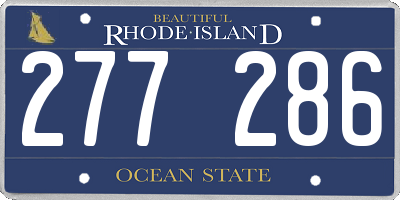 RI license plate 277286