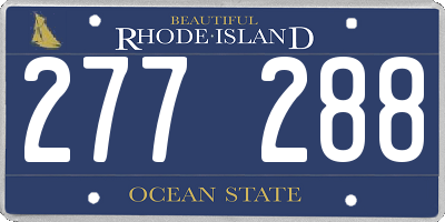 RI license plate 277288